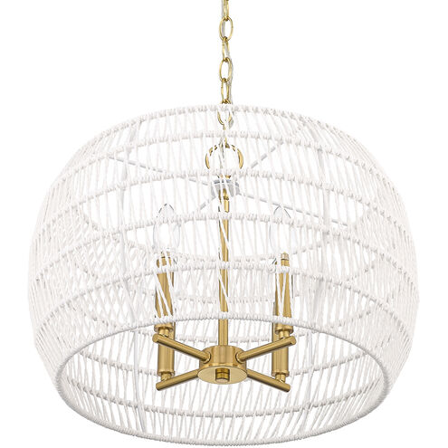 Ellie 4 Light 19 inch Modern Brushed Gold Chandelier Ceiling Light